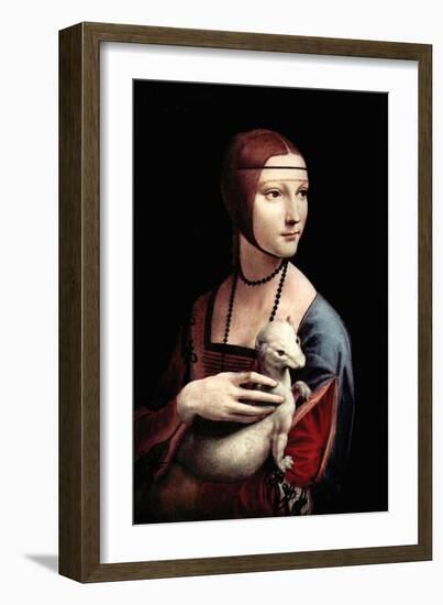 Portrait of a Lady with an Ermine-Leonardo da Vinci-Framed Art Print