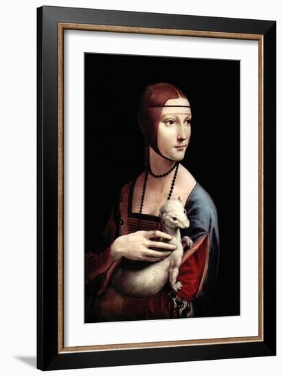 Portrait of a Lady with an Ermine-Leonardo da Vinci-Framed Art Print