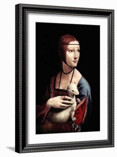 Portrait of a Lady with an Ermine-Leonardo da Vinci-Framed Art Print
