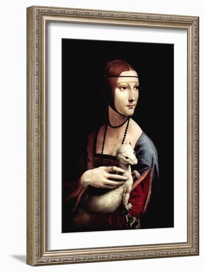 Portrait of a Lady with An Ermine-Leonardo da Vinci-Framed Art Print