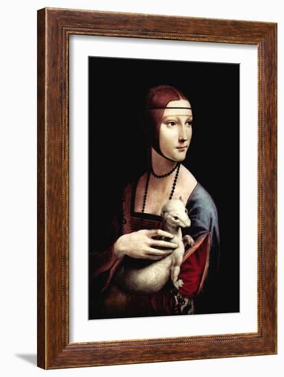 Portrait of a Lady with An Ermine-Leonardo da Vinci-Framed Art Print