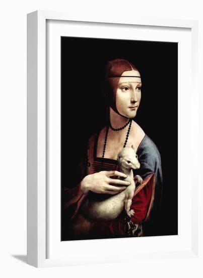 Portrait of a Lady with An Ermine-Leonardo da Vinci-Framed Art Print