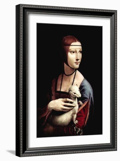 Portrait of a Lady with An Ermine-Leonardo da Vinci-Framed Art Print