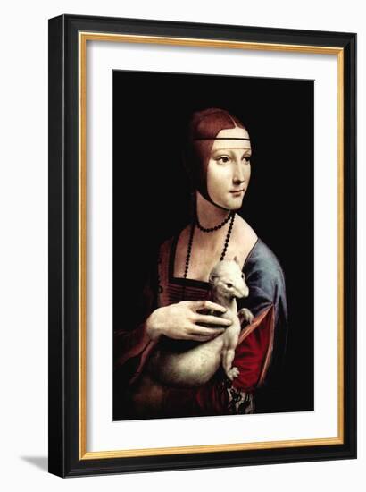 Portrait of a Lady with An Ermine-Leonardo da Vinci-Framed Art Print
