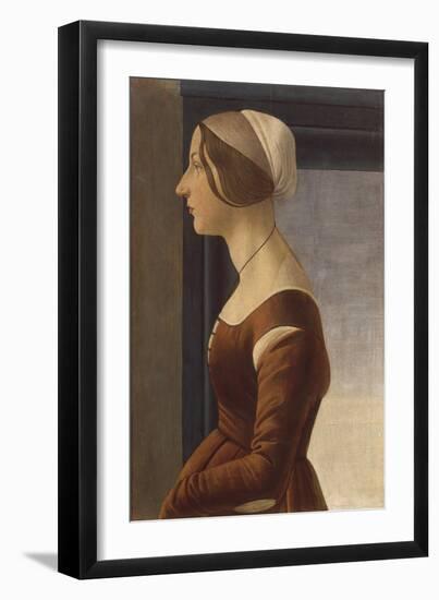 Portrait of a Lady with Cap (La Bella Simonetta)-Sandro Botticelli-Framed Giclee Print
