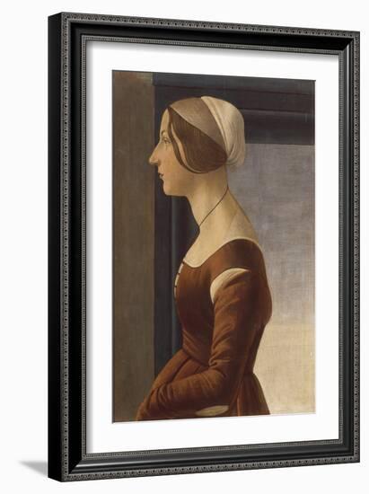 Portrait of a Lady with Cap (La Bella Simonetta)-Sandro Botticelli-Framed Giclee Print