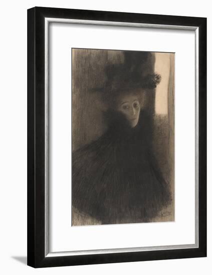 Portrait of a Lady with Cape and Hat, 1897-1898-Gustav Klimt-Framed Giclee Print