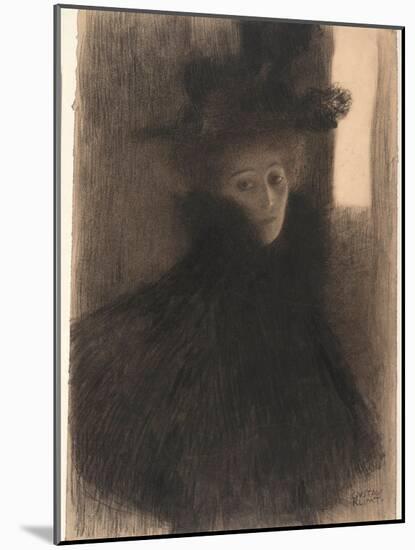 Portrait of a Lady With Cape And Hat-Gustav Klimt-Mounted Giclee Print