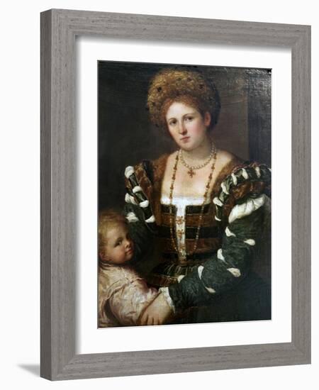 Portrait of a Lady with Her Son, Mid-1530S-Paris Bordone-Framed Giclee Print