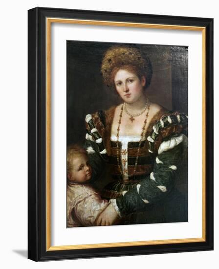 Portrait of a Lady with Her Son, Mid-1530S-Paris Bordone-Framed Giclee Print