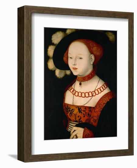 Portrait of a lady. Wood, 1530 68 x 52 cmCecilia Gallerani (lady with the ermine) portrait c.1490-Leonardo Da Vinci-Framed Giclee Print