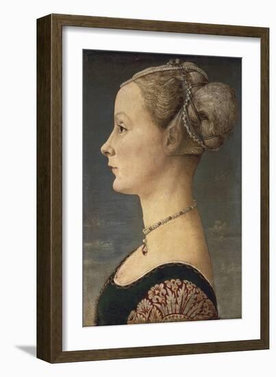 Portrait of a Lady-Antonio Pollaiolo-Framed Art Print