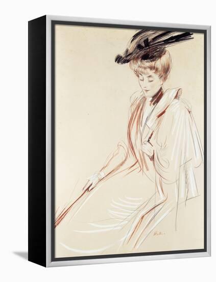 Portrait of a Lady-Paul Cesar Helleu-Framed Premier Image Canvas