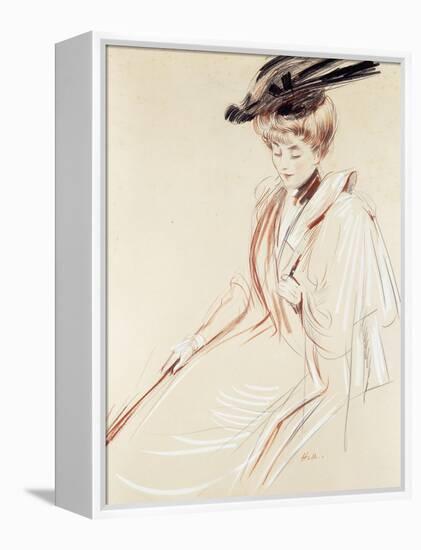 Portrait of a Lady-Paul Cesar Helleu-Framed Premier Image Canvas