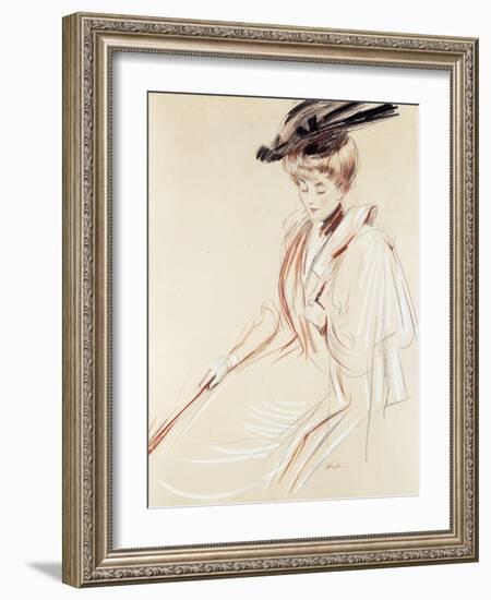 Portrait of a Lady-Paul Cesar Helleu-Framed Giclee Print