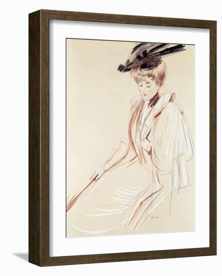 Portrait of a Lady-Paul Cesar Helleu-Framed Giclee Print