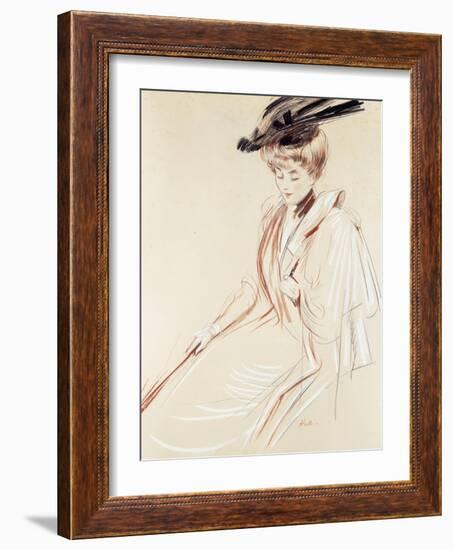 Portrait of a Lady-Paul Cesar Helleu-Framed Giclee Print