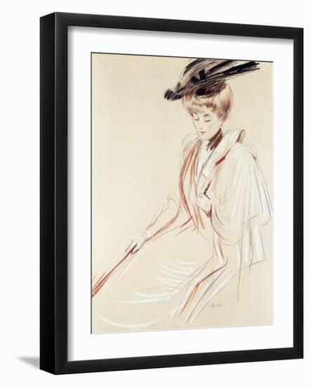 Portrait of a Lady-Paul Cesar Helleu-Framed Giclee Print