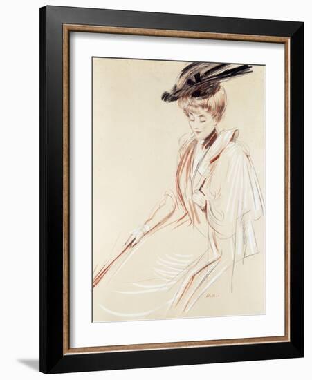 Portrait of a Lady-Paul Cesar Helleu-Framed Giclee Print