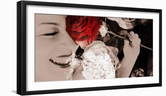 Portrait of a Laughing Woman with Roses-Alaya Gadeh-Framed Photographic Print