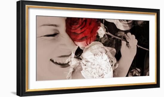 Portrait of a Laughing Woman with Roses-Alaya Gadeh-Framed Photographic Print