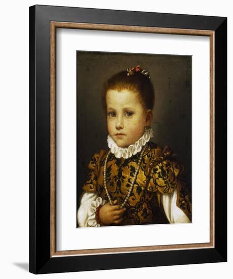 Portrait of a Little Girl, Ca 1570-Giovan Battista Moroni-Framed Giclee Print