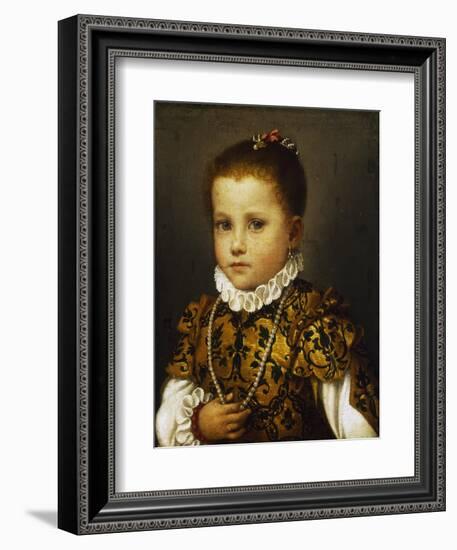 Portrait of a Little Girl, Ca 1570-Giovan Battista Moroni-Framed Giclee Print