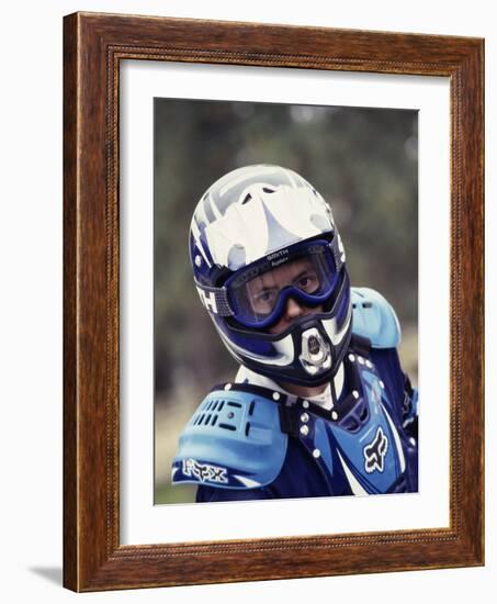 Portrait of a Male Motorcycle Racer-null-Framed Photographic Print