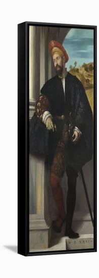 Portrait of a Man, 1526-Moretto Da Brescia-Framed Premier Image Canvas