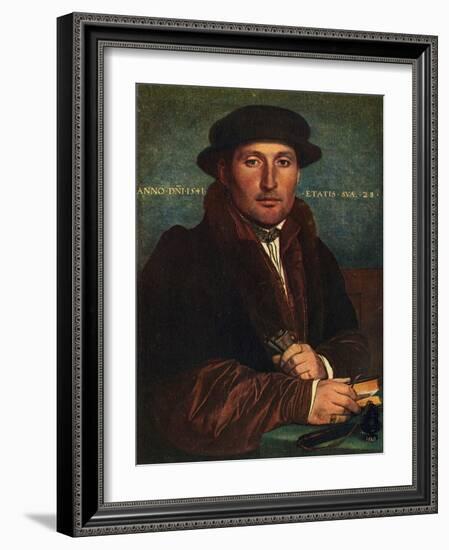 'Portrait of a Man', 1541, (1909)-Hans Holbein the Younger-Framed Giclee Print