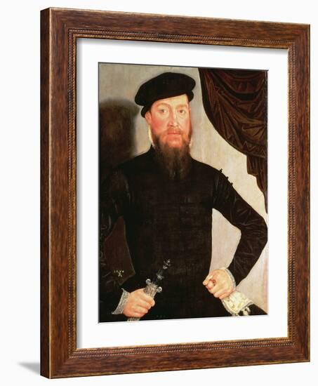 Portrait of a Man, 1564 (Panel)-Lucas the Younger Cranach-Framed Giclee Print