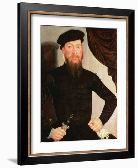 Portrait of a Man, 1564 (Panel)-Lucas the Younger Cranach-Framed Giclee Print