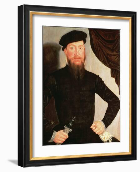 Portrait of a Man, 1564 (Panel)-Lucas the Younger Cranach-Framed Giclee Print