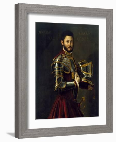 Portrait of a Man, 16Th Century (Oil on Canvas)-Italian School-Framed Giclee Print