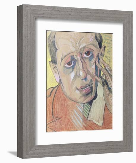 Portrait of a Man, 1924 (Pastel on Paper)-Stanislaw Ignacy Witkiewicz-Framed Giclee Print