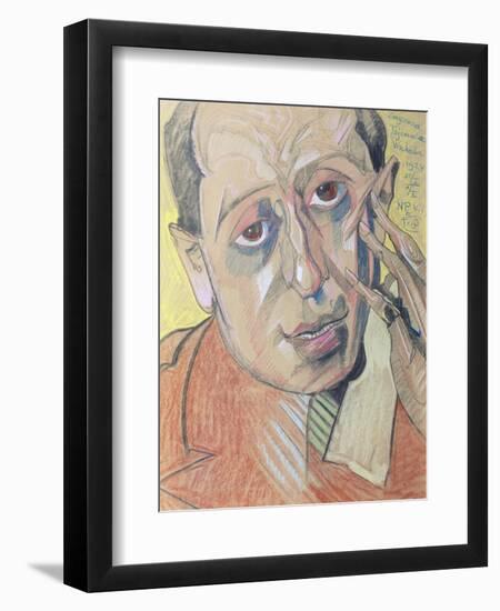 Portrait of a Man, 1924 (Pastel on Paper)-Stanislaw Ignacy Witkiewicz-Framed Giclee Print