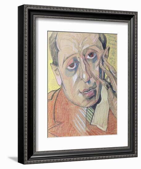 Portrait of a Man, 1924 (Pastel on Paper)-Stanislaw Ignacy Witkiewicz-Framed Giclee Print