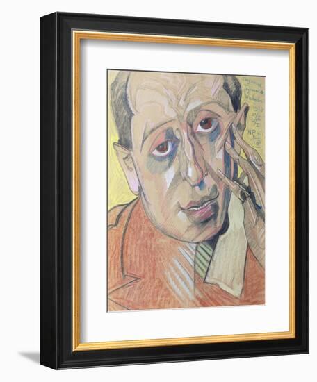 Portrait of a Man, 1924 (Pastel on Paper)-Stanislaw Ignacy Witkiewicz-Framed Giclee Print