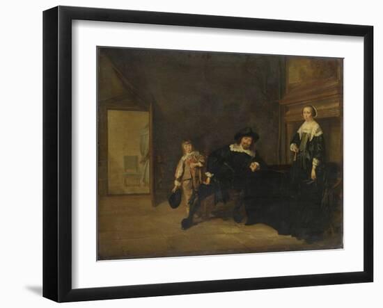 Portrait of a Man, a Woman and a Boy in a Room, 1640-Pieter Codde-Framed Giclee Print