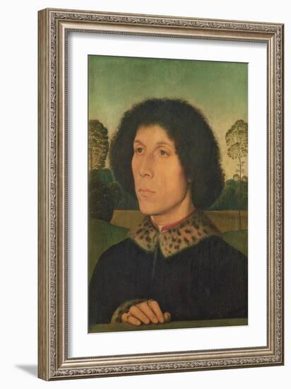 Portrait of a Man Against a Landscape, C.1470 (Panel)-Hans Memling-Framed Giclee Print