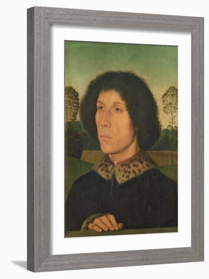 Portrait of a Man Against a Landscape, C.1470 (Panel)-Hans Memling-Framed Giclee Print