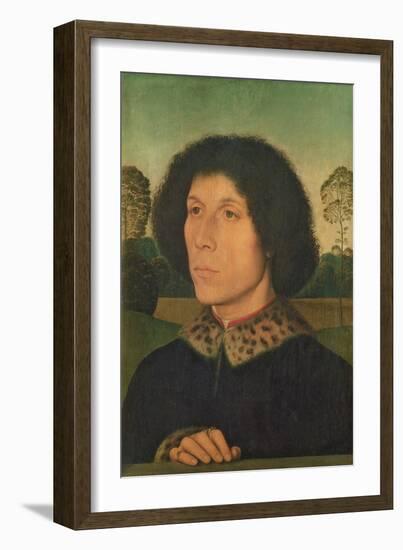 Portrait of a Man Against a Landscape, C.1470 (Panel)-Hans Memling-Framed Giclee Print