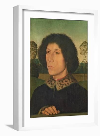 Portrait of a Man Against a Landscape, C.1470 (Panel)-Hans Memling-Framed Giclee Print