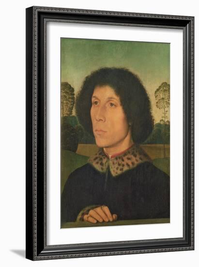 Portrait of a Man Against a Landscape, C.1470 (Panel)-Hans Memling-Framed Giclee Print