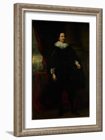 Portrait of a Man from the Van Der Borght Family, Perhaps Francois Van Der Borght-Anthony Van Dyck-Framed Art Print