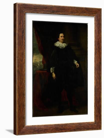 Portrait of a Man from the Van Der Borght Family, Perhaps Francois Van Der Borght-Anthony Van Dyck-Framed Art Print