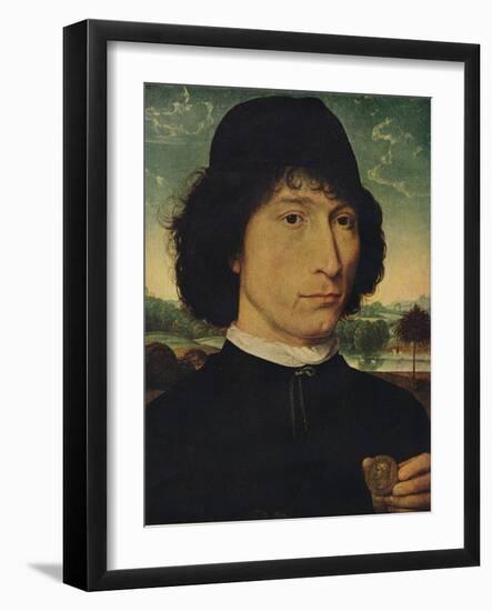 'Portrait of a man holding a coin of the Emperor Nero', 1474-Hans Memling-Framed Giclee Print