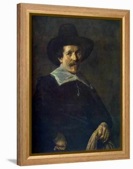 Portrait of a Man Holding Gloves, C1645-Frans Hals-Framed Premier Image Canvas