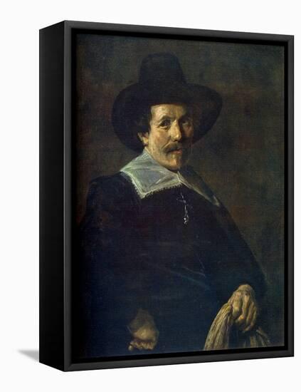 Portrait of a Man Holding Gloves, C1645-Frans Hals-Framed Premier Image Canvas