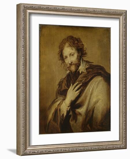 Portrait of a Man, Identified as Peter Paul Rubens, Painter and Diplomat-Anthony Van Dyck-Framed Art Print